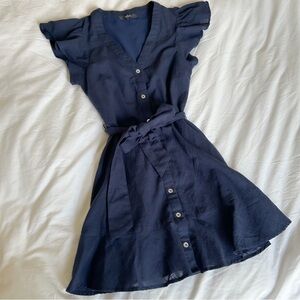 Navy Blue Button Up Mini Dress